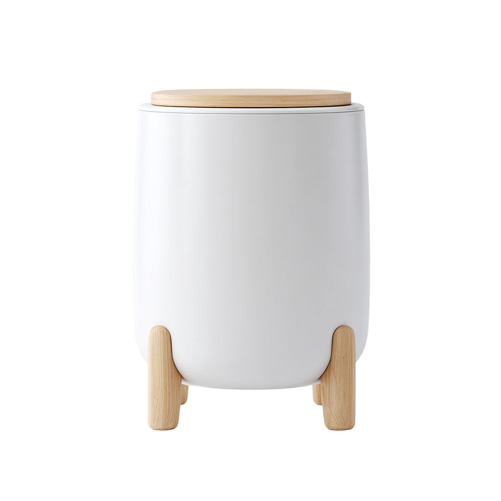 Minimalist Pop-Up Desktop Trash Can - White