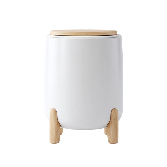Minimalist Pop-Up Desktop Trash Can - White