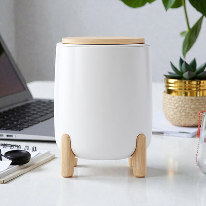 Minimalist Pop-Up Desktop Trash Can - White